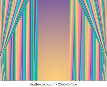 Illustration of double curtain background