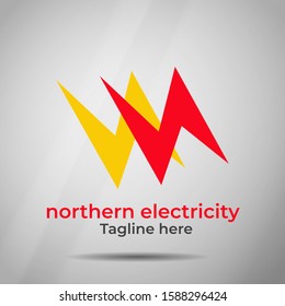 Illustration of double electricity logo with gradient for shop or business and company