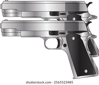 the illustration of a double hand gun
