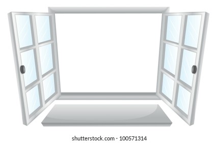 Illustration of double open windows