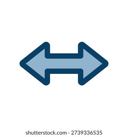 Illustration of a double-headed arrow vector icon pointing left and right
