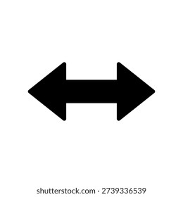 Illustration of a double-headed arrow vector icon pointing left and right
