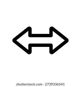 Illustration of a double-headed arrow vector icon pointing left and right