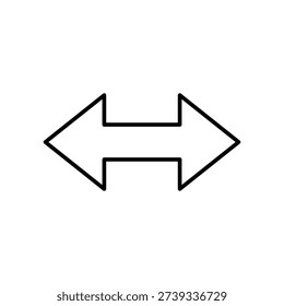 Illustration of a double-headed arrow vector icon pointing left and right