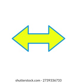 Illustration of a double-headed arrow vector icon pointing left and right