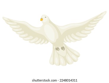 Illustration of dove. Beautiful pigeon faith and love symbol.