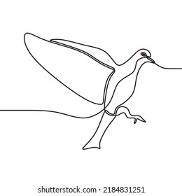 illustration dove continuous drawing single line art