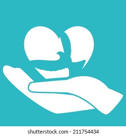 illustration of the dove in hand