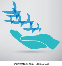 illustration of the dove in hand