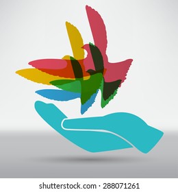 illustration of the dove in hand