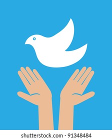  illustration of the dove in hand