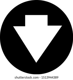 illustration of Down Arrow sticker,tshirt print, vector illustration