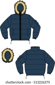 Illustration of Down jacket (Fur hood)