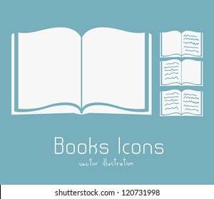 Illustration of Download ebook, with book icons, vector illustration