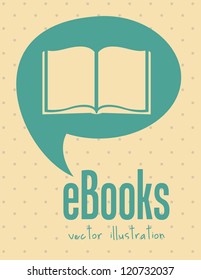 Ilustración del libro de descargas, con iconos de libro, ilustración vectorial