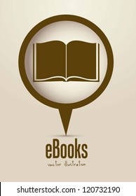 Illustration of Download ebook, with book icons, vector illustration