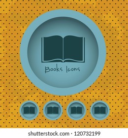 Illustration of Download ebook, with book icons, vector illustration