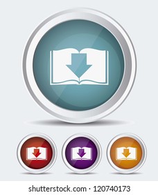 Illustration of Download ebook, with book icons, vector illustration