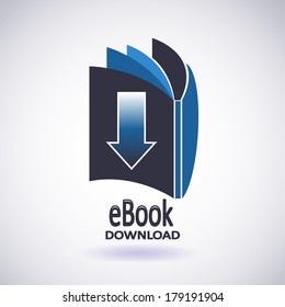Illustration of Download ebook. E-book icon. Vector