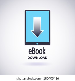 Illustration of Download e-book. E-book icon. Vector