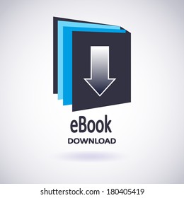 Illustration of Download e-book. E-book icon. Vector