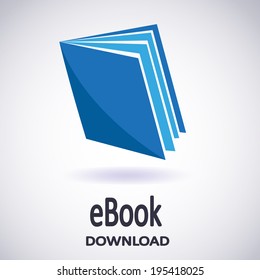 Illustration Of Download Ebook. E-book Icon. Vector