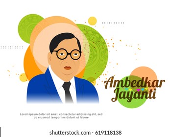 Illustration of Dr. B. R. Ambedkar for Ambedkar Jayanti Celebration background,Poster or Banner Template.