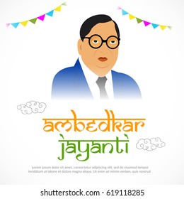 Illustration of Dr. B. R. Ambedkar for Ambedkar Jayanti Celebration background,Poster or Banner Template.