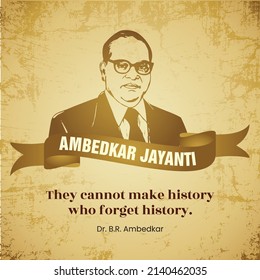 Illustration of Dr. Bhimrao Ambedkar. Celebration of Ambedkar Jayanti 14th April.