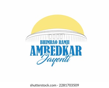 Illustration for Dr. Bhimrao Ambedkar Indian Freedom Fighter and constitution writer. Babasaheb Bhimrao Ambedkar Jayanti .