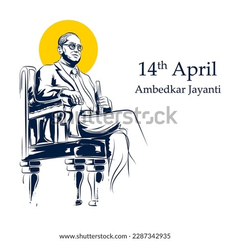 illustration of Dr Bhimrao Ramji Ambedkar with Constitution of India for Ambedkar Jayanti on 14 April Stock fotó © 