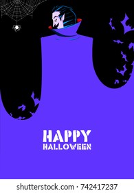 illustration of Dracula in Happy Halloween holiday night celebration background
