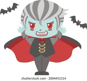 Illustration von Dracula, die beide Hände heben