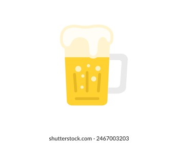 Illustration of a draft beer icon in a mug.