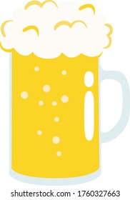 Illustration von Bier im Tiefgang. Illustration von Bier in einem großen Glas.
