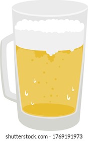 Ilustración de cerveza de barril en un vaso de agua.