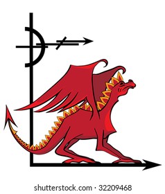 illustration of dragon for corner design