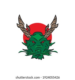 Ilustración del vector de diseño del dragón sobre fondo blanco