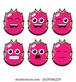 The Illustration of Dragon Fruit Emoticon 