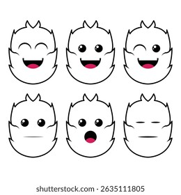The Illustration of Dragon Fruit Emoticon