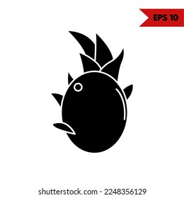 Illustration of Dragon Fruit Glyph Icon