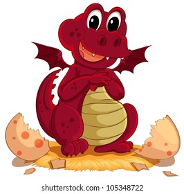 Illustration Of A Dragon Hatching