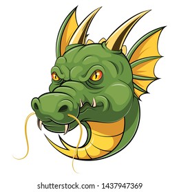 Illustration Dragon Head Mascot Stock Vector (Royalty Free) 1437947369