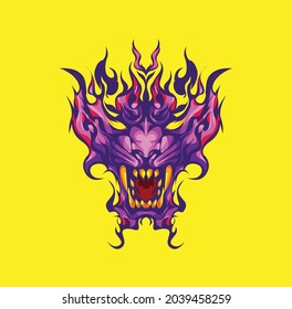 illustration of dragon head vector