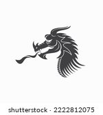 illustration of dragon head, vector art.