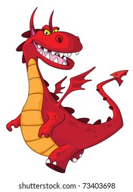 illustration of a dragon red