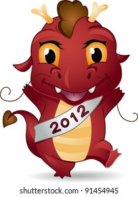 Illustration of a Dragon Representing the New Year