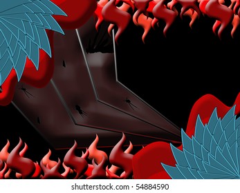 illustration of dragon skin flame background
