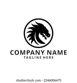 Ilustración Modelo de logotipo de diseño de icono del vector Dragon