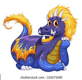 Illustration of a dragon with wings